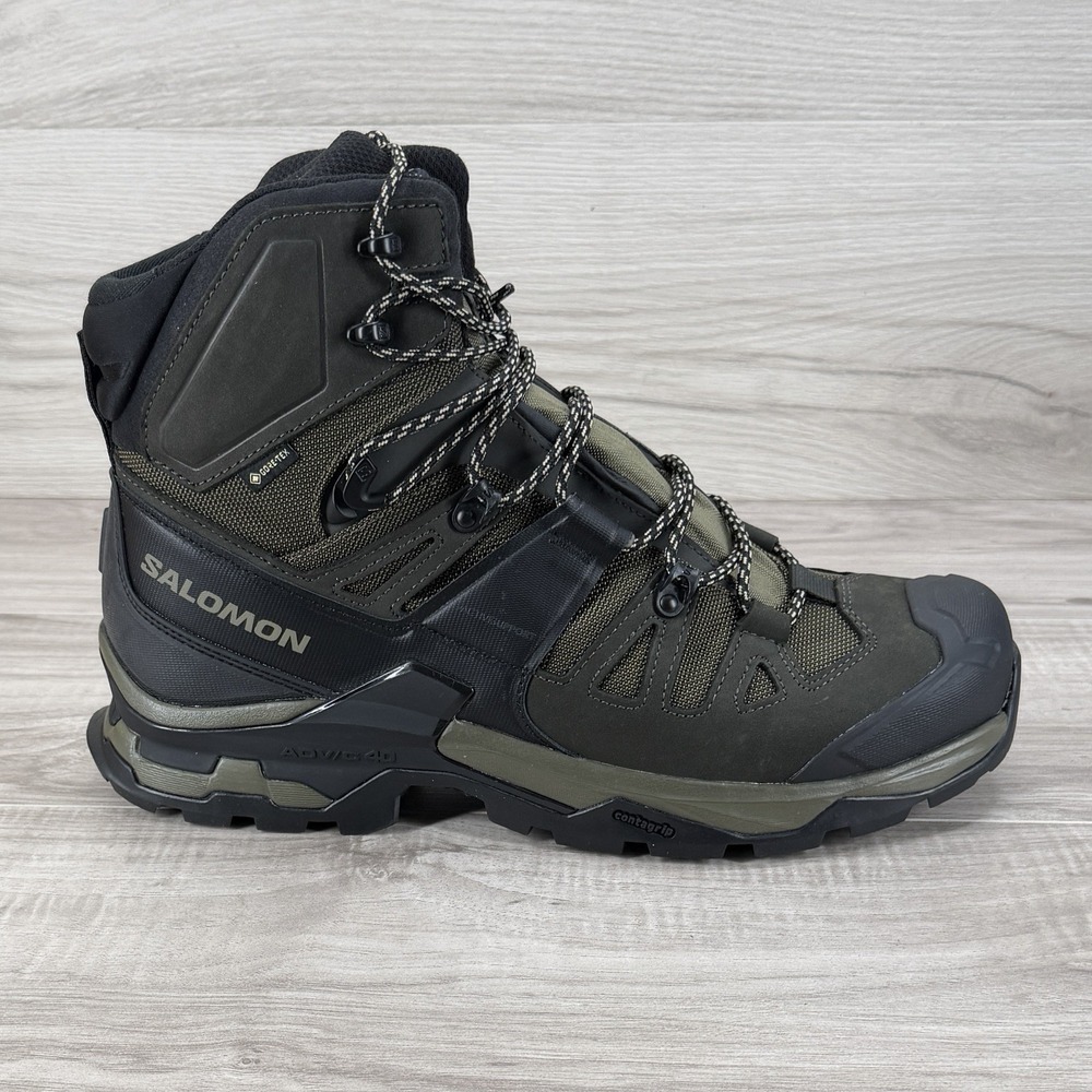 Salomon Quest 4 GTX 412925 Hiking Boots Olive Green Waterproof Men's 10.5 US